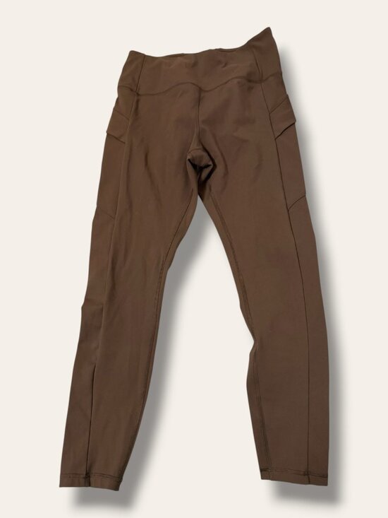 Avalanche Pants - Avalanche Leggings Womens L High Waist Side Pocket Brown Poly Spandex Activewear